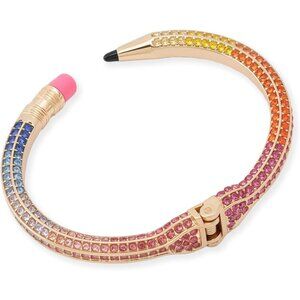 Women's Rainbow Pavé Pencil Cuff Bracelet Lightweight Spring Gift